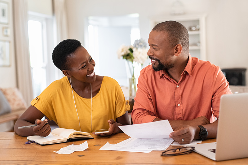 a couple managing their finances